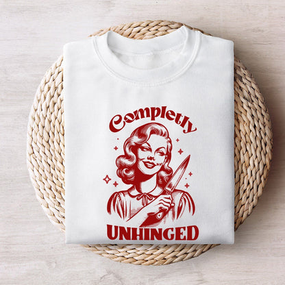 Completely Unhinged SVG PNG, Retro Unhinged Girl Design - 300 DPI Design