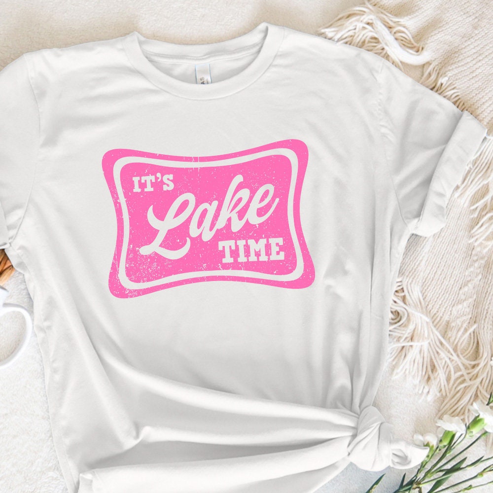 It's Lake Time Trendy Summer Neon Digital Download PNG SVG, Distressed