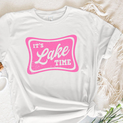 It's Lake Time Trendy Summer Neon Digital Download PNG SVG, Distressed