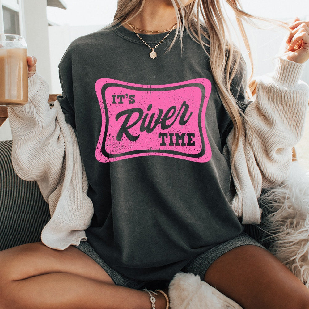 It's River Time Neon Summer Digital Download PNG SVG, River Life - 300