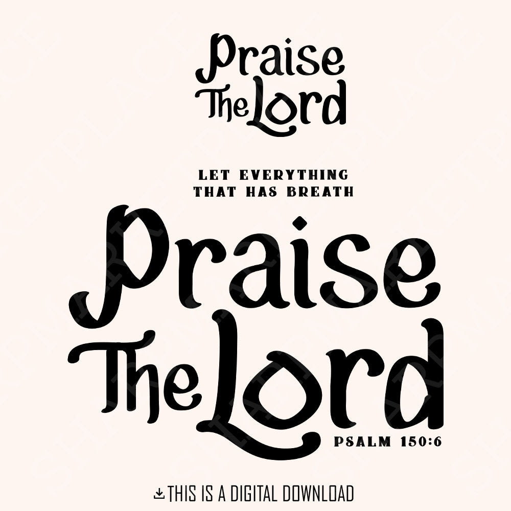Praise The Lord PNG, Jesus - 300 DPI Design for T-Shirt