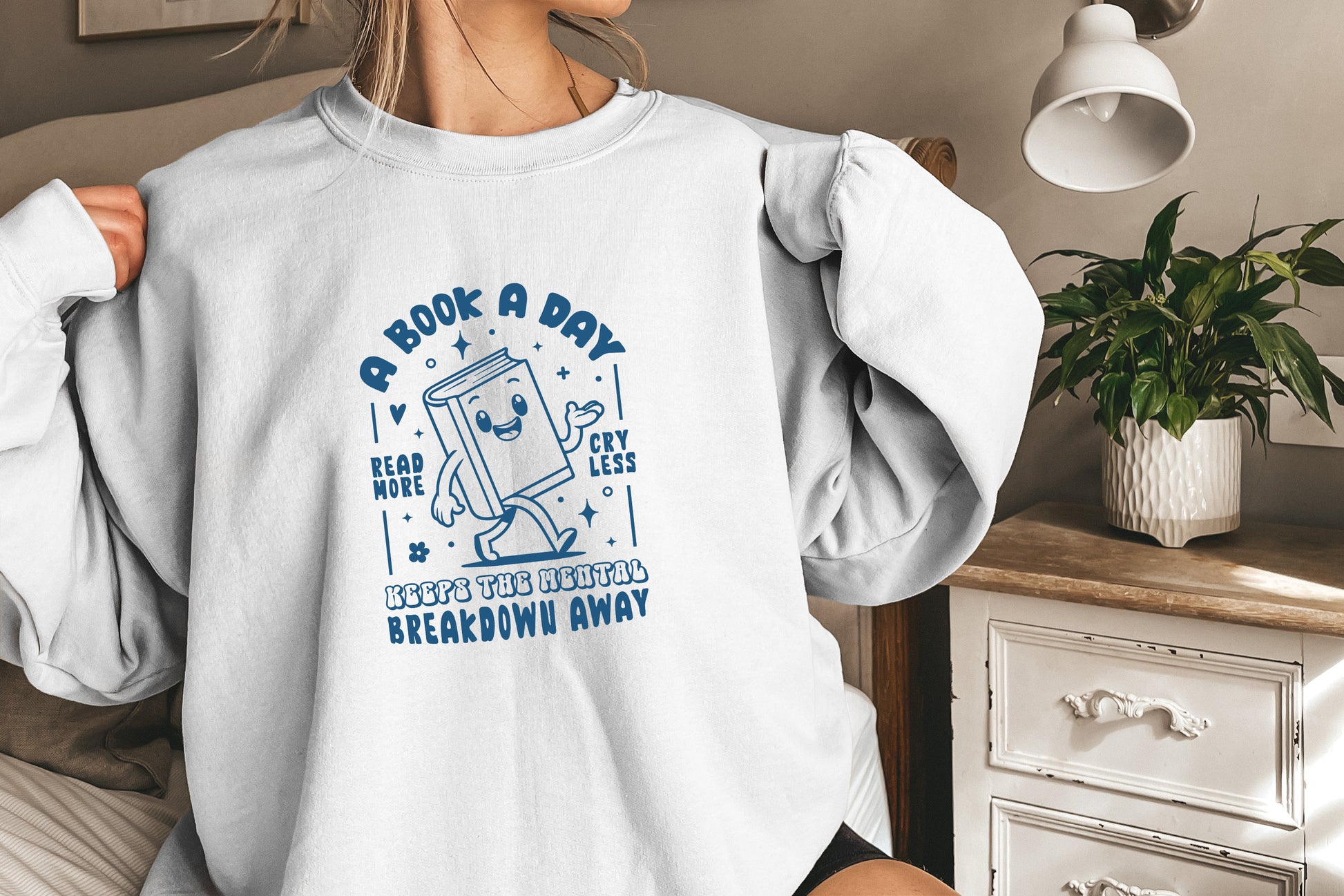 A Book A Day Keeps The Mental Breakdown Away Sticker, Funny Book Lover