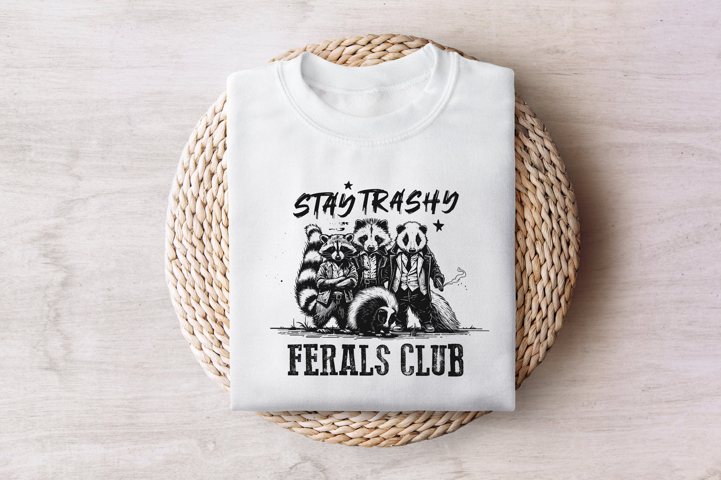 Stay Trashy PNG, Funny Raccoon Opossum Skunk - 300 DPI Design for T-Shirt
