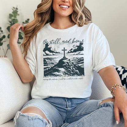 Be Still and Know Psalm 46:10 PNG, Christian Sublimation Design - 300 DPI