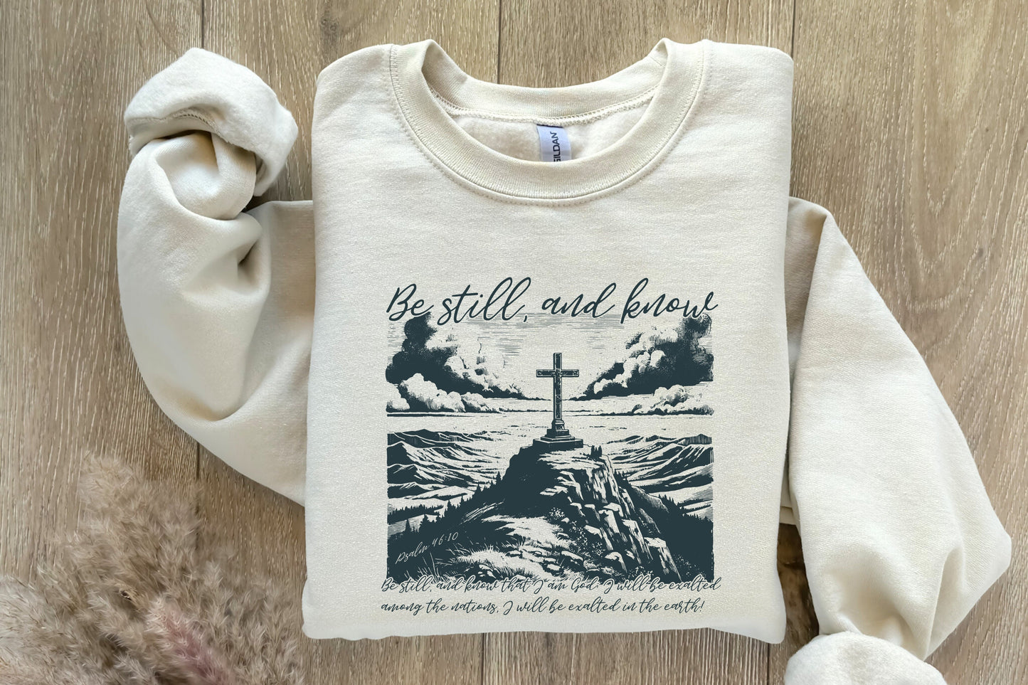 Be Still and Know Psalm 46:10 PNG, Christian Sublimation Design - 300 DPI