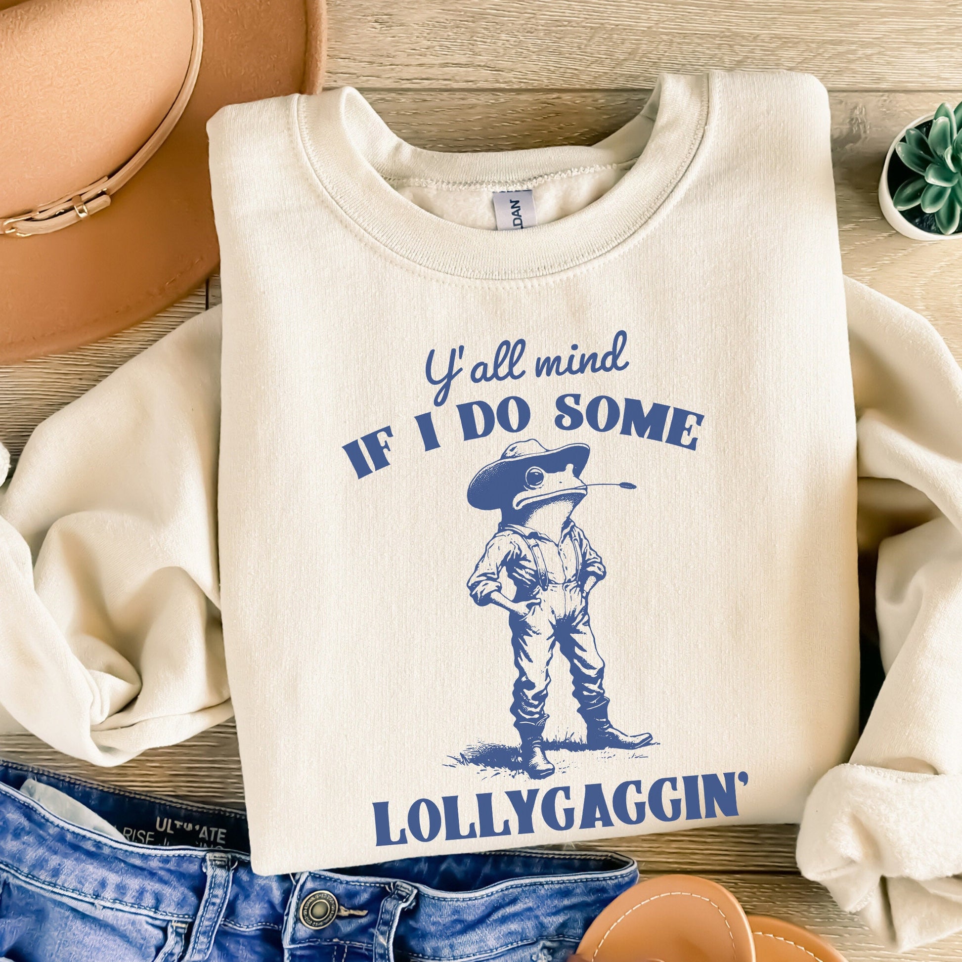 Y'all Mind If I Do Some Lollygagging? Funny Frog and Toad PNG, Meme