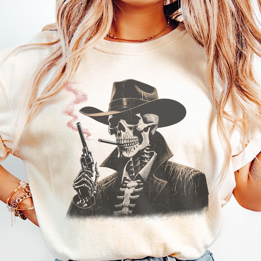 Cowboy Skeleton Western Sublimation, PNG Digital Download - 300 DPI