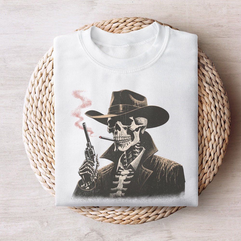 Cowboy Skeleton Western Sublimation, PNG Digital Download - 300 DPI