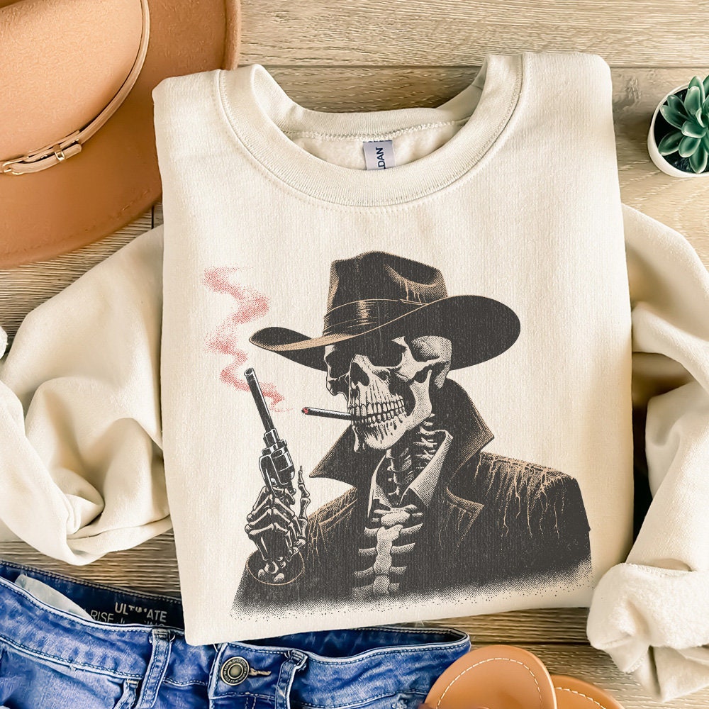 Cowboy Skeleton Western Sublimation, PNG Digital Download - 300 DPI