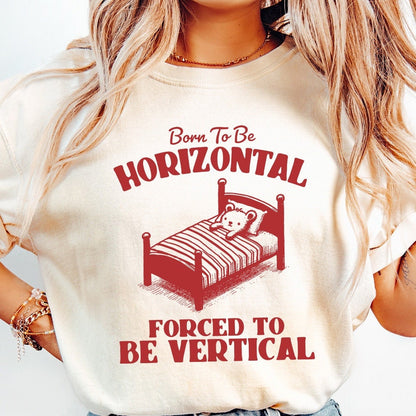 Born To Be Horizontal SVG PNG, Funny Bear Meme Shirt Design - 300 DPI