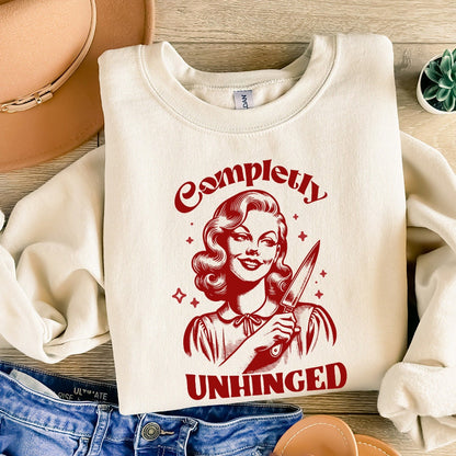 Completely Unhinged SVG PNG, Retro Unhinged Girl Design - 300 DPI Design