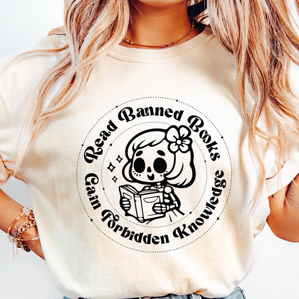 Read Banned Books High Resolution PNG Digital Design Retro Groovy Text,