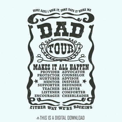 Fatherhood Tour PNG, Whiskey Dad Shirt Design - 300 DPI Design for T-Shirt
