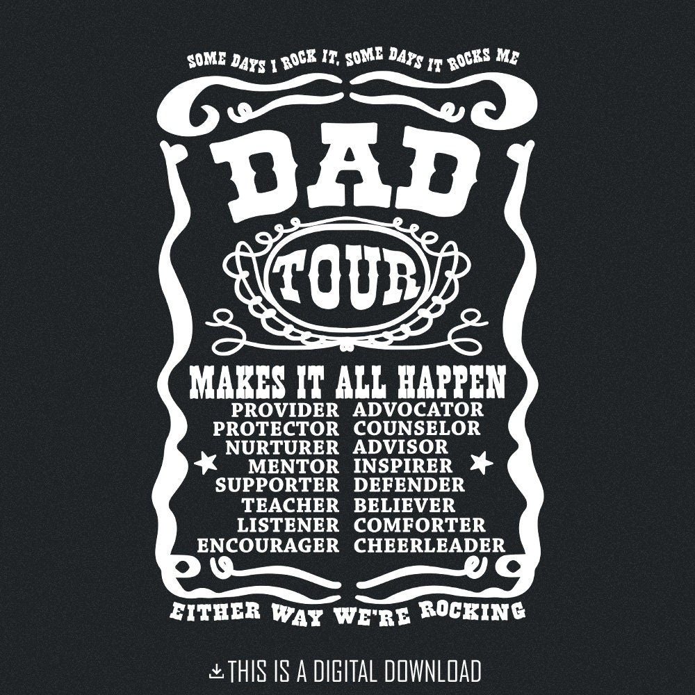 Fatherhood Tour PNG, Whiskey Dad Shirt Design - 300 DPI Design for T-Shirt
