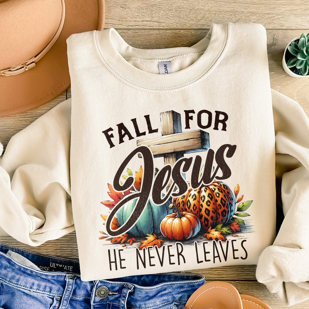 Fall for Jesus PNG, Fall Sublimation Designs - 300 DPI Design for T-Shirt