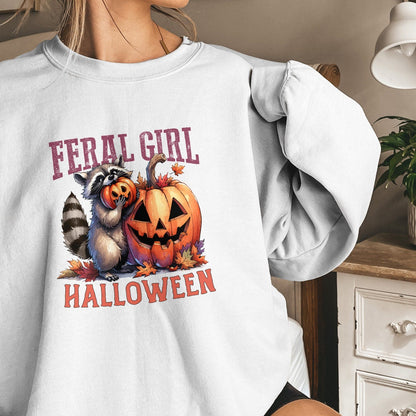 Feral Girl Halloween Png Alt 2, Halloween Raccoon Png - 300 DPI Design