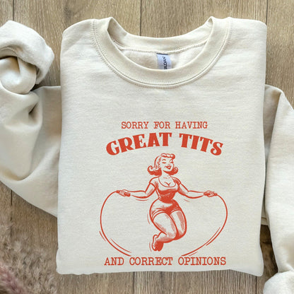 Sorry for Having Great Tits Funny Feminism Sarcastic png, Funny Feminism