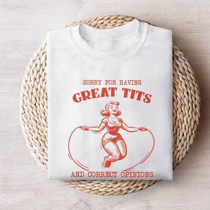 Sorry for Having Great Tits Funny Feminism Sarcastic png, Funny Feminism