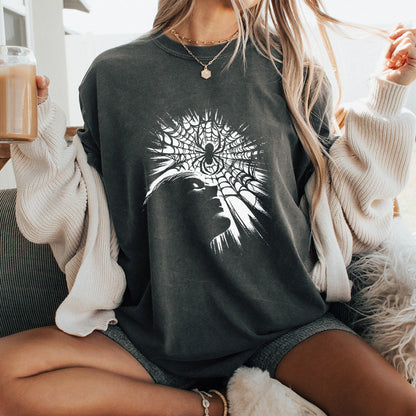 Spider Web Art PNG, Gothic Spider Design - 300 DPI Design for T-Shirt