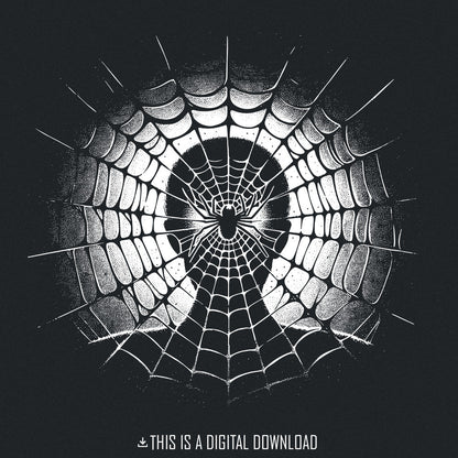 Spider Web Art PNG Alt 2, Gothic Spider Design - 300 DPI Design for T-Shirt