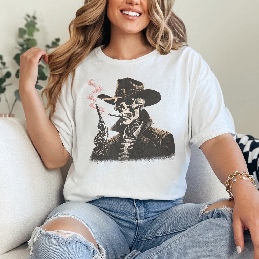 Cowboy Skeleton Western Sublimation, PNG Digital Download - 300 DPI