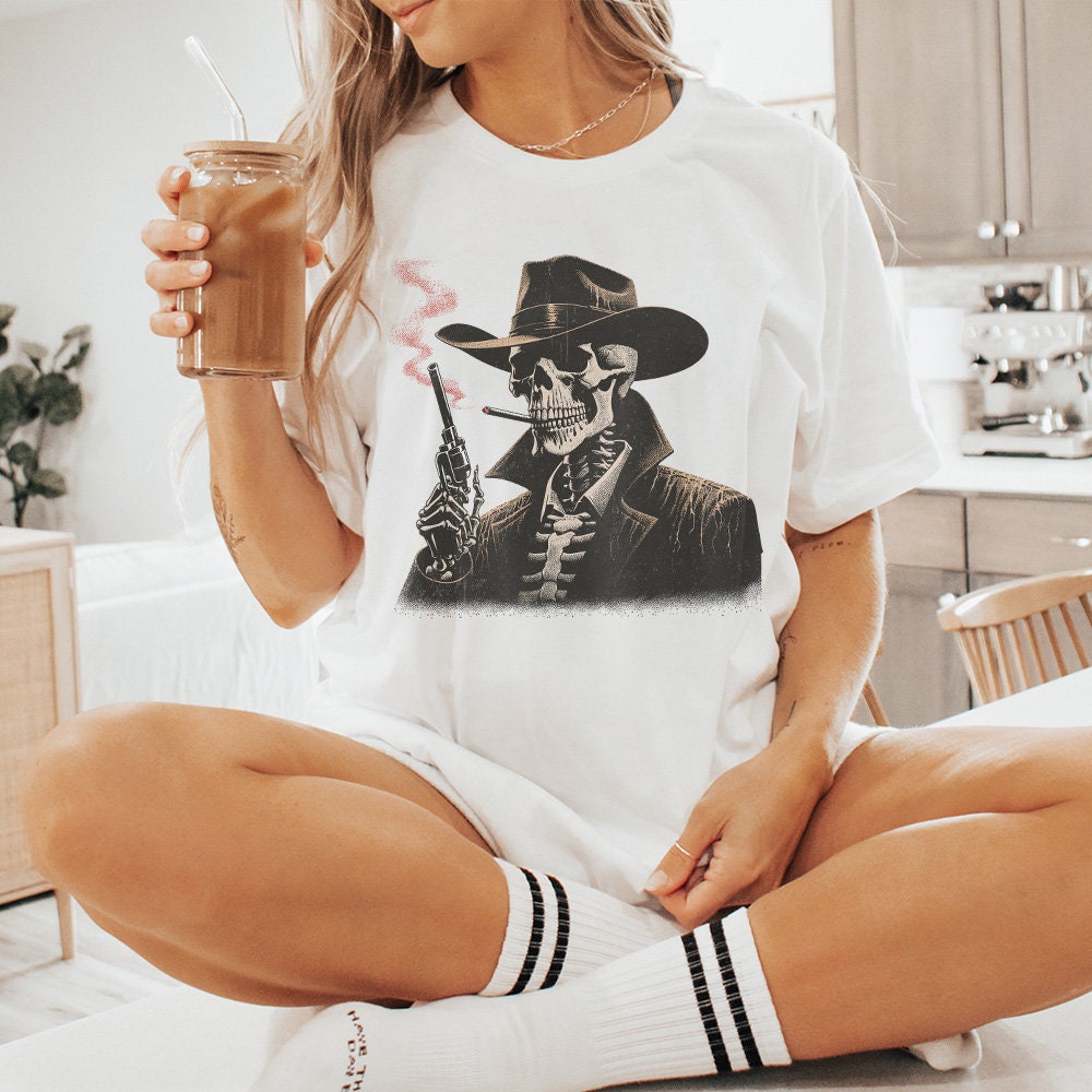 Cowboy Skeleton Western Sublimation, PNG Digital Download - 300 DPI