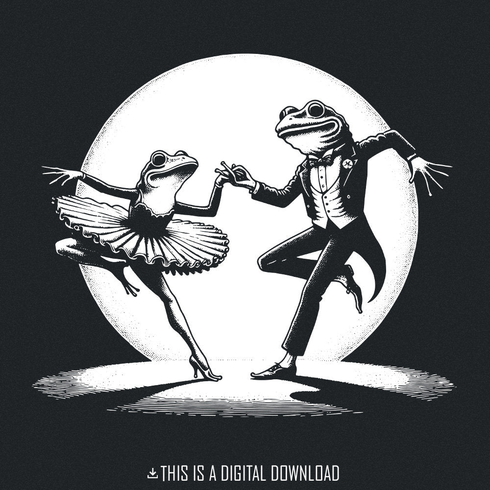 Funny Dancing Frog PNG, Clipart - 300 DPI Design for T-Shirt