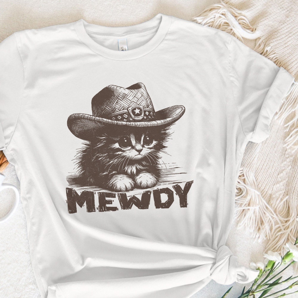 Meowdy Cute Cat, Ranch Life png - 300 DPI Design for T-Shirt
