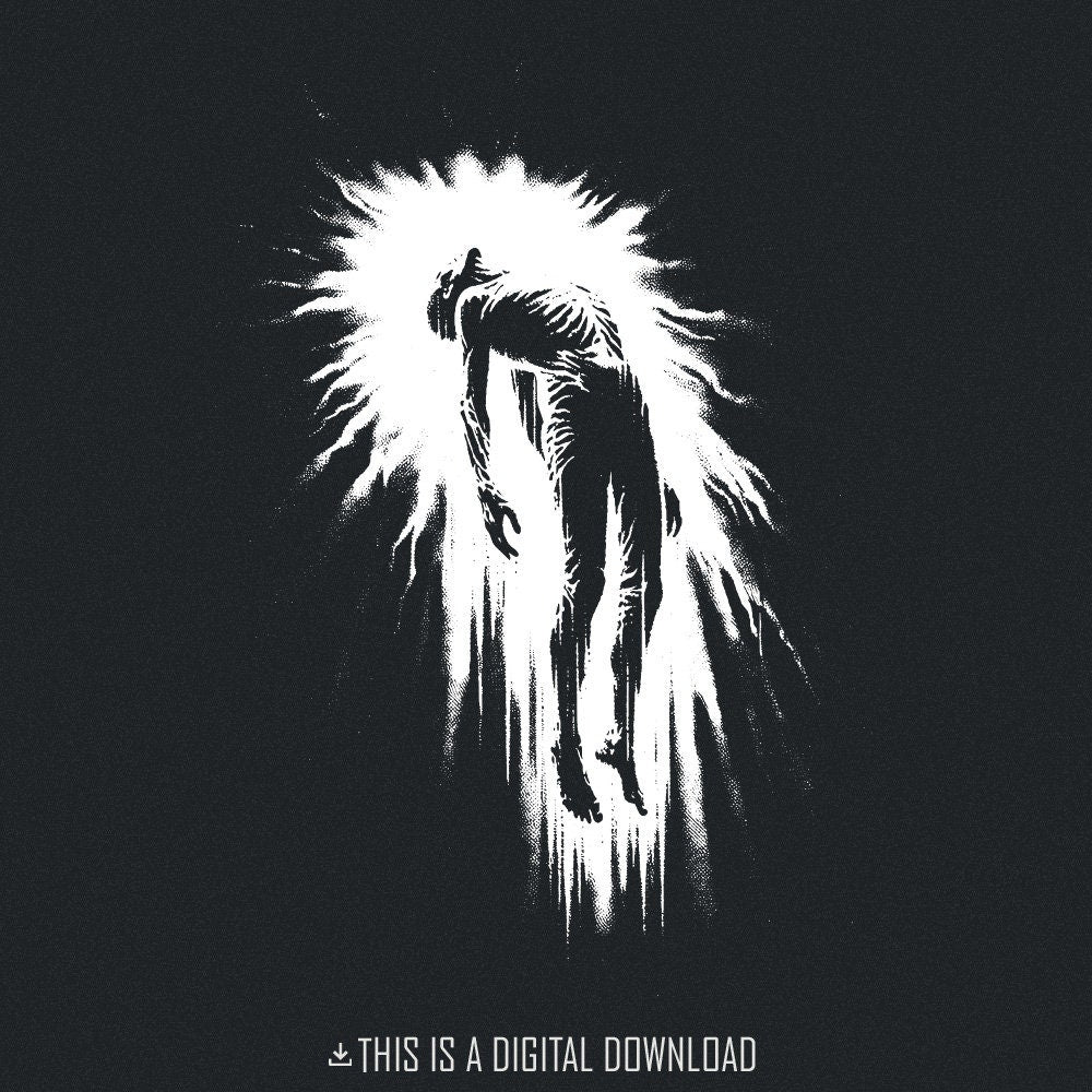 Illuminated Silhouette PNG, Radiant Human Figure Art - 300 DPI Design for