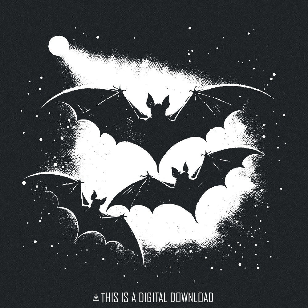 Halloween png, Spooky Bats png - 300 DPI Design for T-Shirt