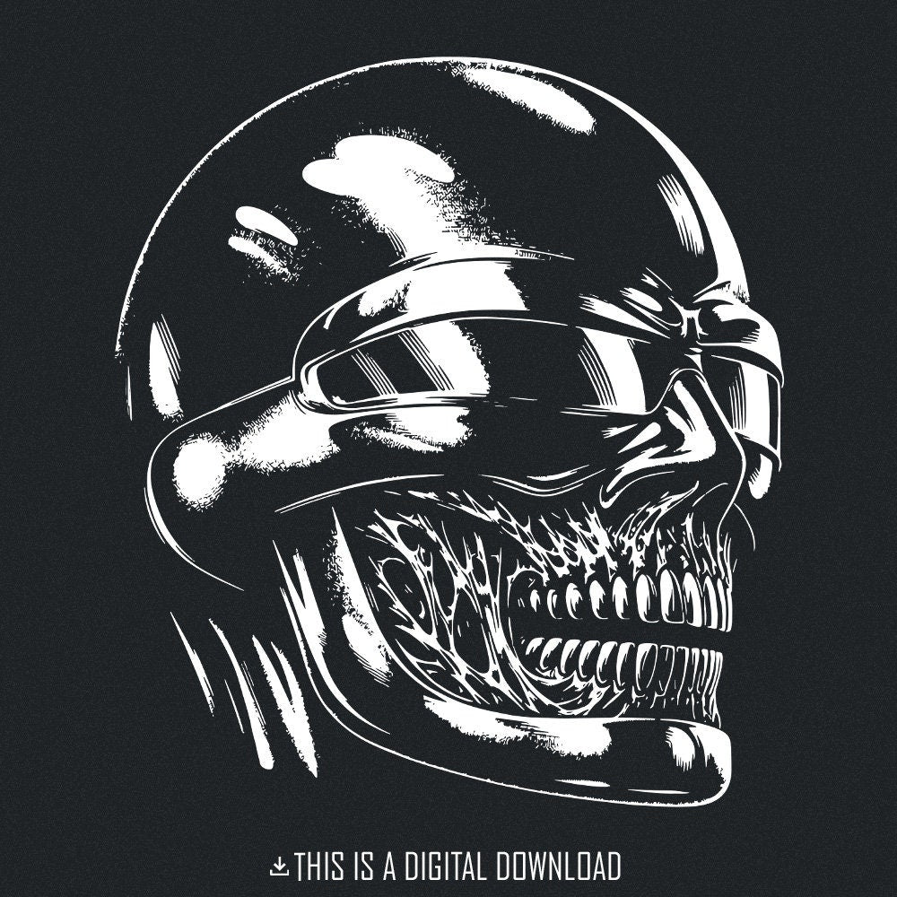 Futuristic Skull Art PNG, Cyberpunk Skull Design - 300 DPI Design for
