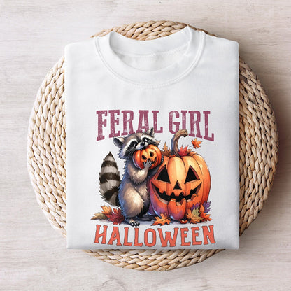 Feral Girl Halloween Png Alt 2, Halloween Raccoon Png - 300 DPI Design