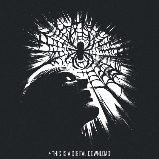 Spider Web Art PNG, Gothic Spider Design - 300 DPI Design for T-Shirt