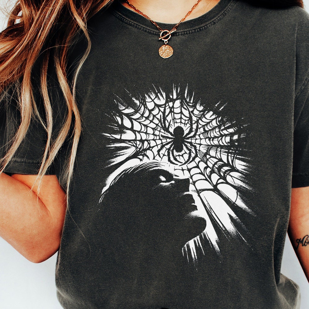 Spider Web Art PNG, Gothic Spider Design - 300 DPI Design for T-Shirt