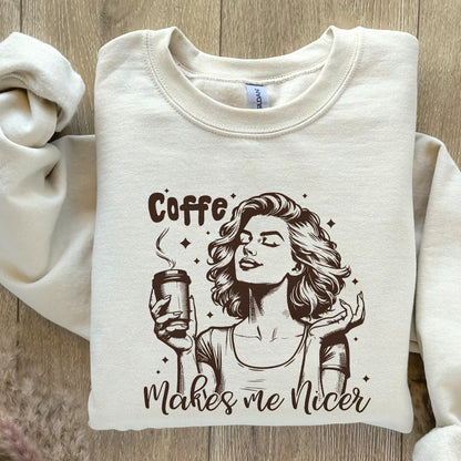 Coffee Makes Me Nicer PNG, Snarky Sarcastic Adult Humor - 300 DPI Design