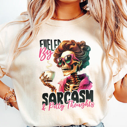 Fueled by Sarcasm & Petty Thoughts PNG Alt 2, Funny Tshirt Designs - 300