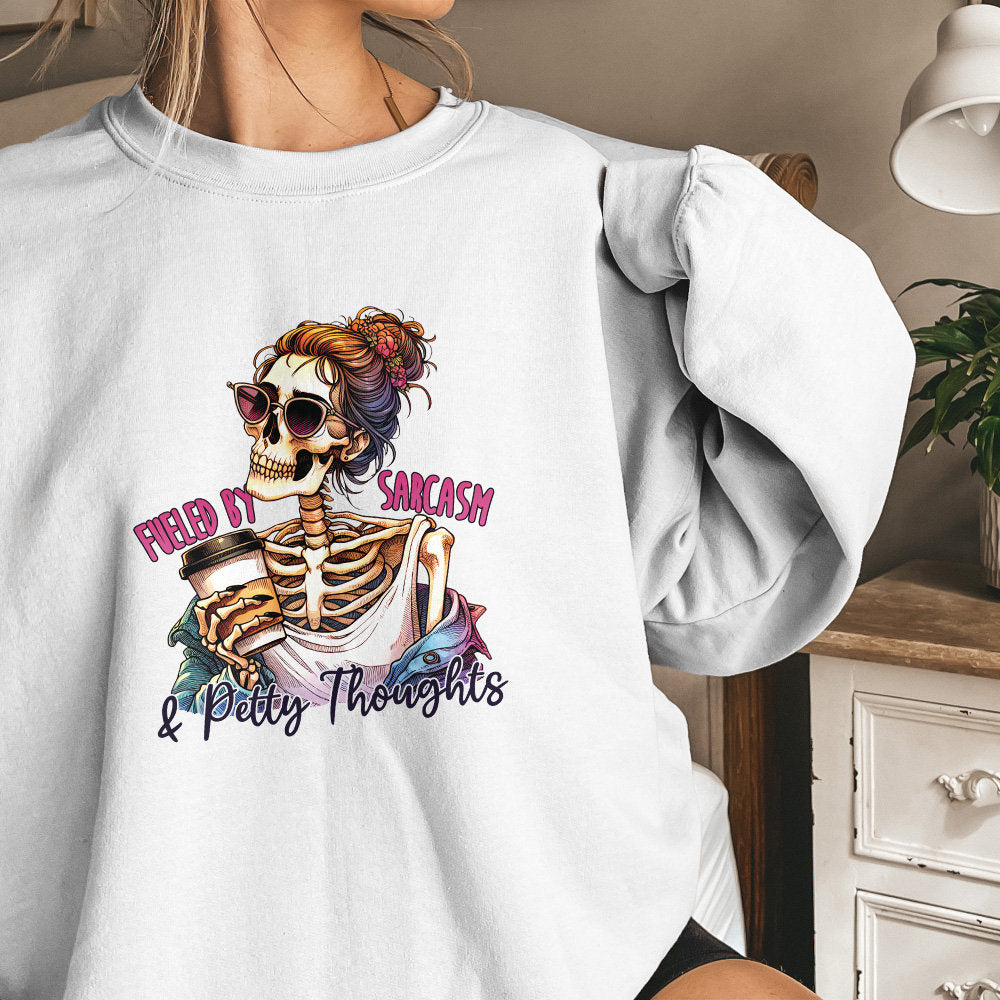 Fueled by Sarcasm & Petty Thoughts PNG, Funny Tshirt Designs - 300 DPI