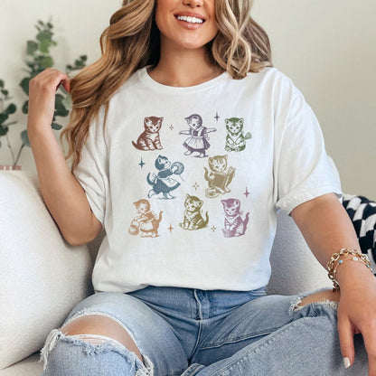 Vintage Cats Png, Retro Cat Png - 300 DPI Design for T-Shirt