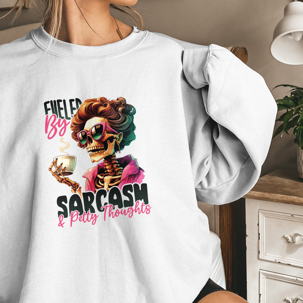 Fueled by Sarcasm & Petty Thoughts PNG Alt 2, Funny Tshirt Designs - 300