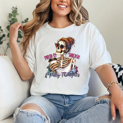 Fueled by Sarcasm & Petty Thoughts PNG, Funny Tshirt Designs - 300 DPI