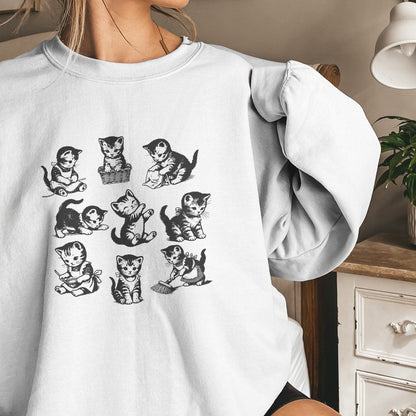 Vintage Cats Png Alt 2, Retro Cat Png - 300 DPI Design for T-Shirt