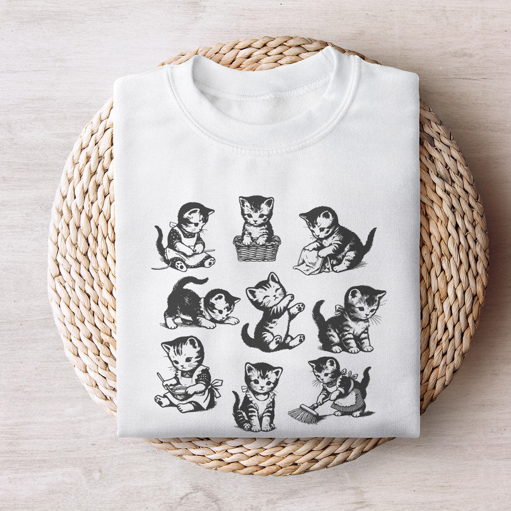 Vintage Cats Png Alt 2, Retro Cat Png - 300 DPI Design for T-Shirt