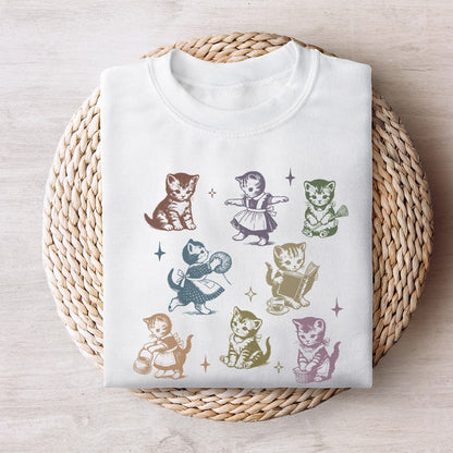 Vintage Cats Png, Retro Cat Png - 300 DPI Design for T-Shirt