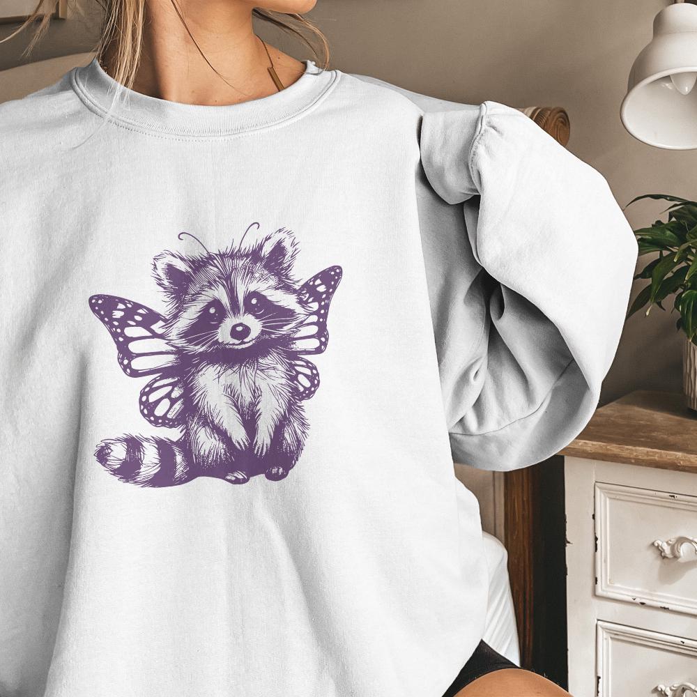 Cute Hybrid Raccoon with Butterfly Wings PNG Alt 2, Vintage Animal png -
