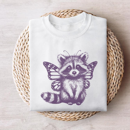 Cute Hybrid Raccoon with Butterfly Wings PNG Alt 2, Vintage Animal png -