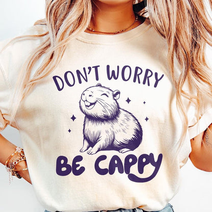 Don't Worry Be Capy PNG Alt 2, Swag Capybara PNG - 300 DPI Design for