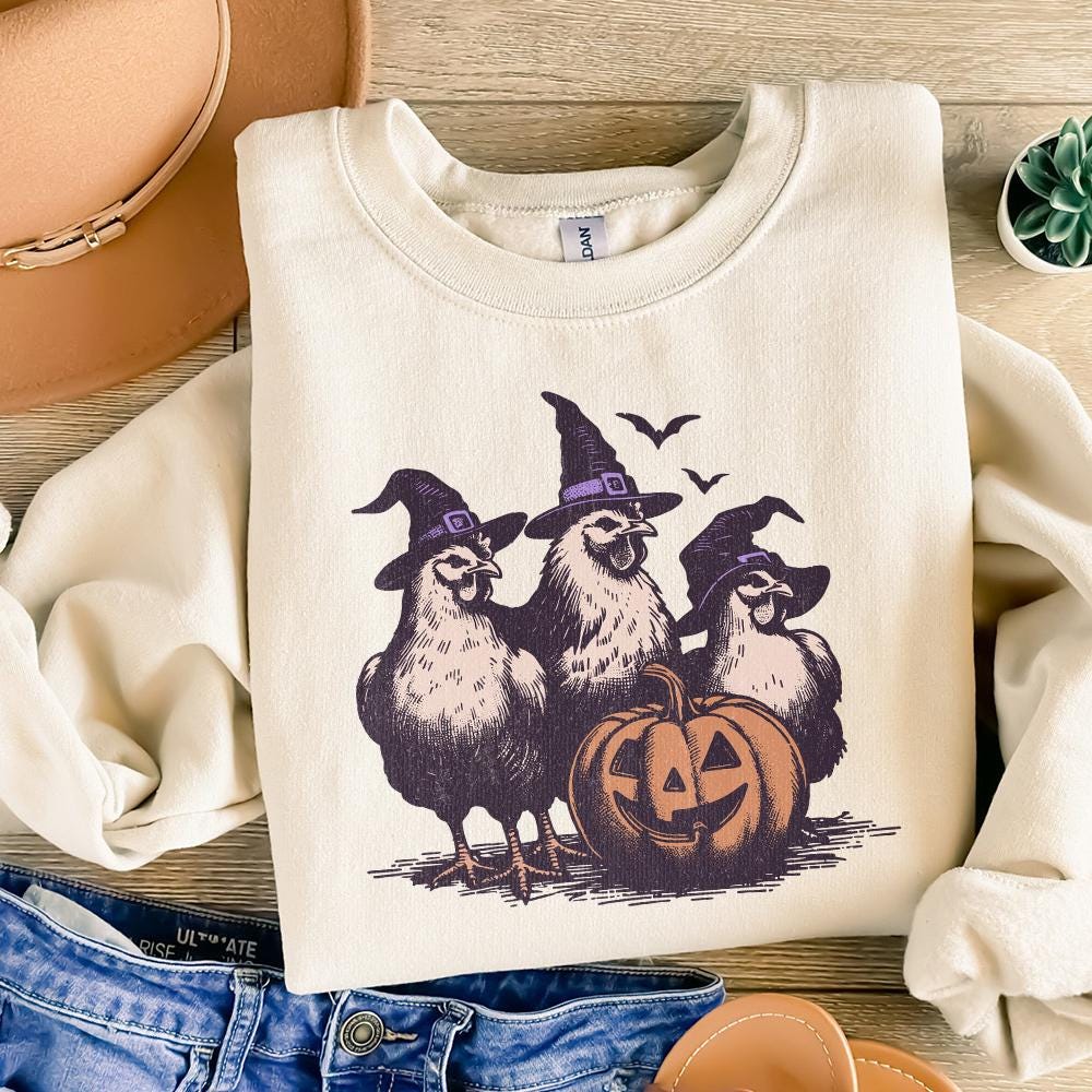 Spooky Chickens Halloween PNG Alt 2, Fall PNG - 300 DPI Design for T-Shirt