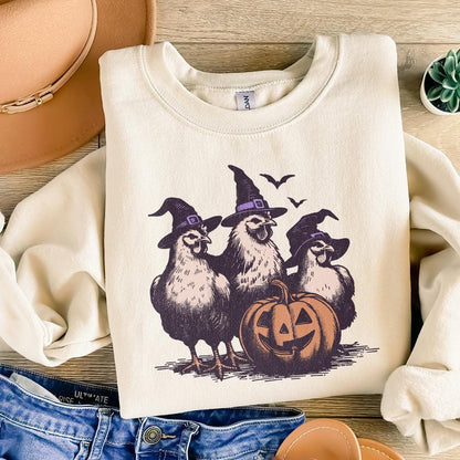 Spooky Chickens Halloween PNG Alt 2, Fall PNG - 300 DPI Design for T-Shirt