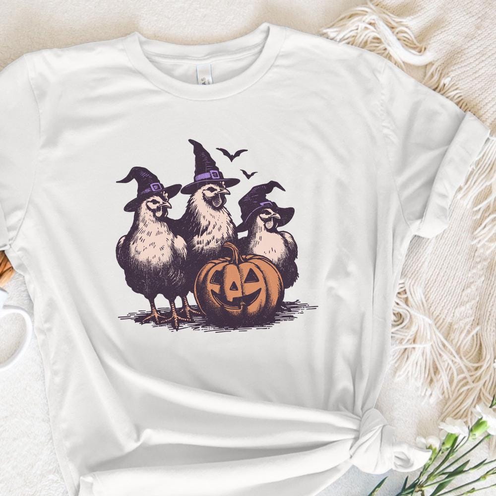 Spooky Chickens Halloween PNG Alt 2, Fall PNG - 300 DPI Design for T-Shirt