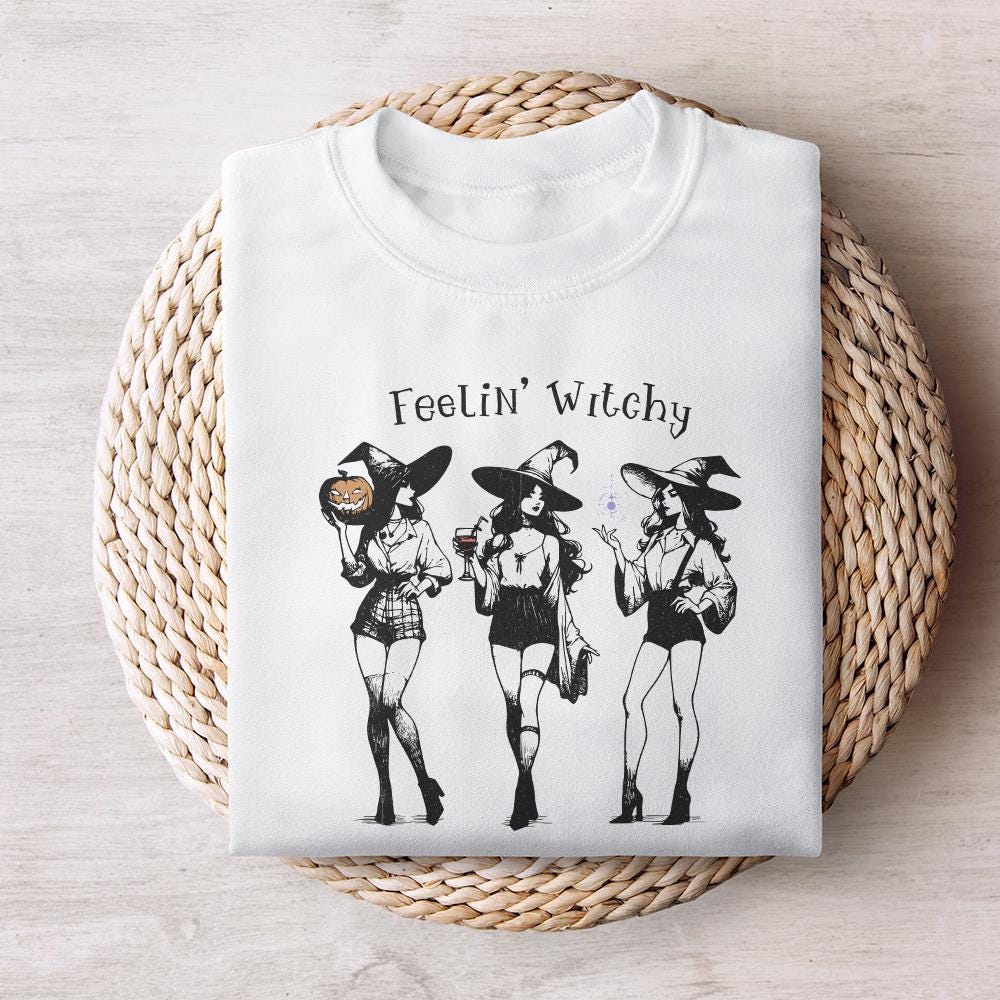 Retro Witch PNG, Halloween Design - 300 DPI Design for T-Shirt